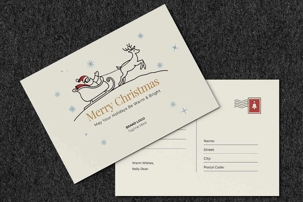 Christmas Holiday Postcard, a Card Template by MightyDesign (Photo 2 of 6)