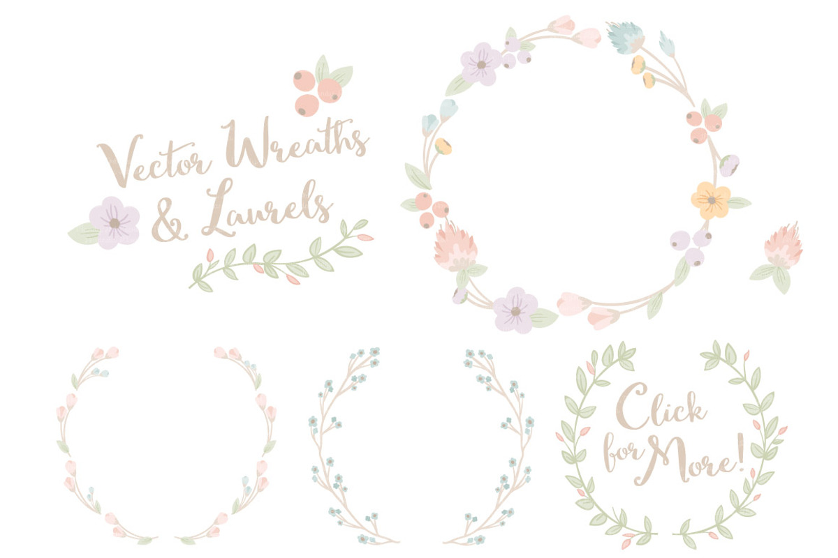 Pastel Vector Flower Wreaths, an Illustration by Amanda Ilkov (Photo 3 of 3)