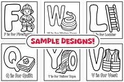 Emergency Rescue ABC Coloring Book, an Education Illustration by Craftsbeefy (Thumbnail 3 of 4)