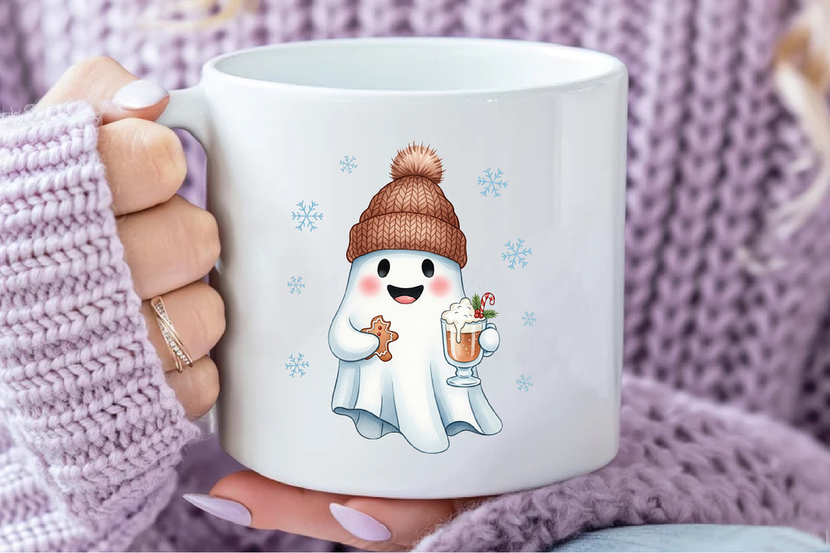 Cute Christmas Ghost PNG, an Illustration by Designworld (Photo 5 of 5)