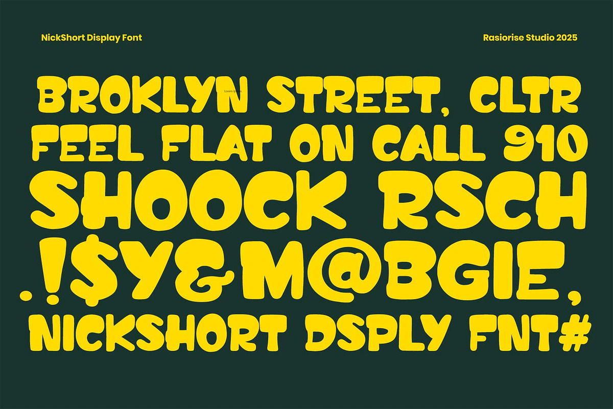 Nick Short a Display Font, a Handwritten Font by Rasiorise Studio (Photo 9 of 12)