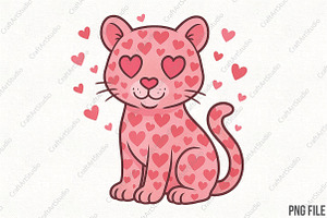 Leopard Valentine's Leopard PNG, an Illustration by CraftArtStudio