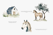 horse clipart horse illustration set, an Illustration by Patishop Art (Thumbnail 4 of 10)