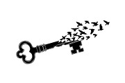 50 Flying Keys Silhouette Vector Bun, an Illustration by Designs_River (Thumbnail 18 of 51)