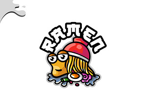 Cute snail ramen mascot logo templat, a Branding & Logo Template by Bayuktx