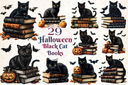 Halloween Black Cat on Books Clipart, a Work Illustration by Dream Creation (Thumbnail 1 of 5)
