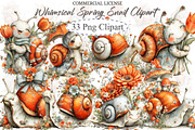 Whimsical Spring Snail Clipart, an Illustration by designcity5 (Thumbnail 1 of 5)