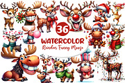 Quirky Reindeer Funny Moose Clipart, an Illustration by Dream Creation (Thumbnail 1 of 7)