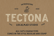 Tectona - Font & Extras!, a Sans Serif Font by Localmad (Thumbnail 1 of 9)