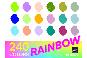 240 Procreate Rainbow Color Palette