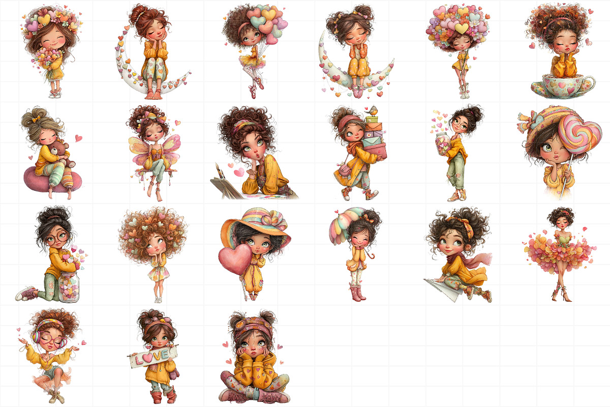 Quirky Love Girl Clipart, an Illustration by Daily.Designs (Photo 4 of 5)