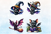 Watercolor Halloween Bats Clipart, a Seasonal Illustration by Rose Art (Thumbnail 3 of 7)