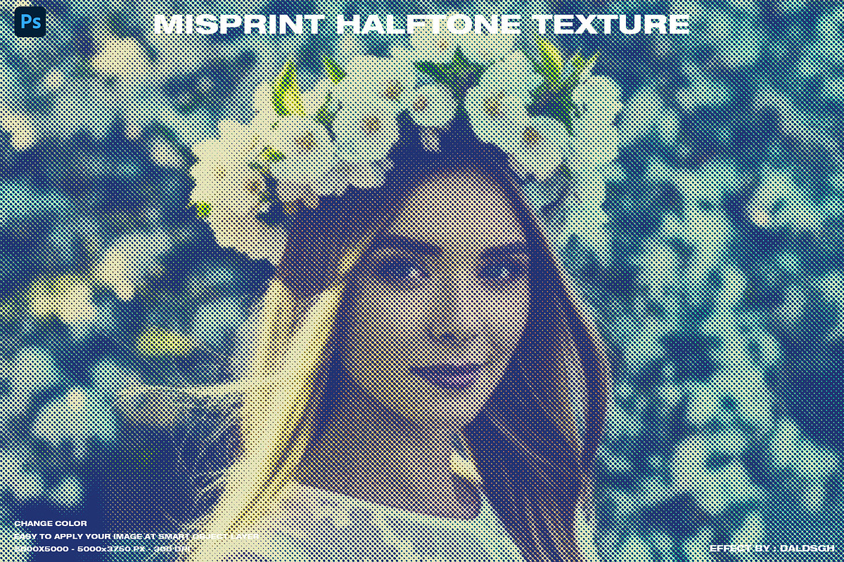 Misprint Halftone Texture, an Action Add-On by DaldSgh (Photo 1 of 14)