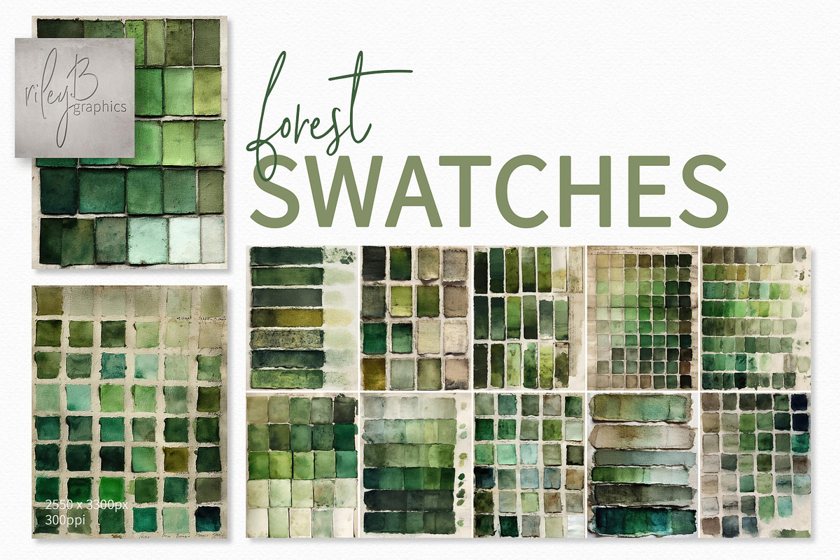 Forest Swatches, a Decorative Illustration by rileyBgraphics (Photo 1 of 6)