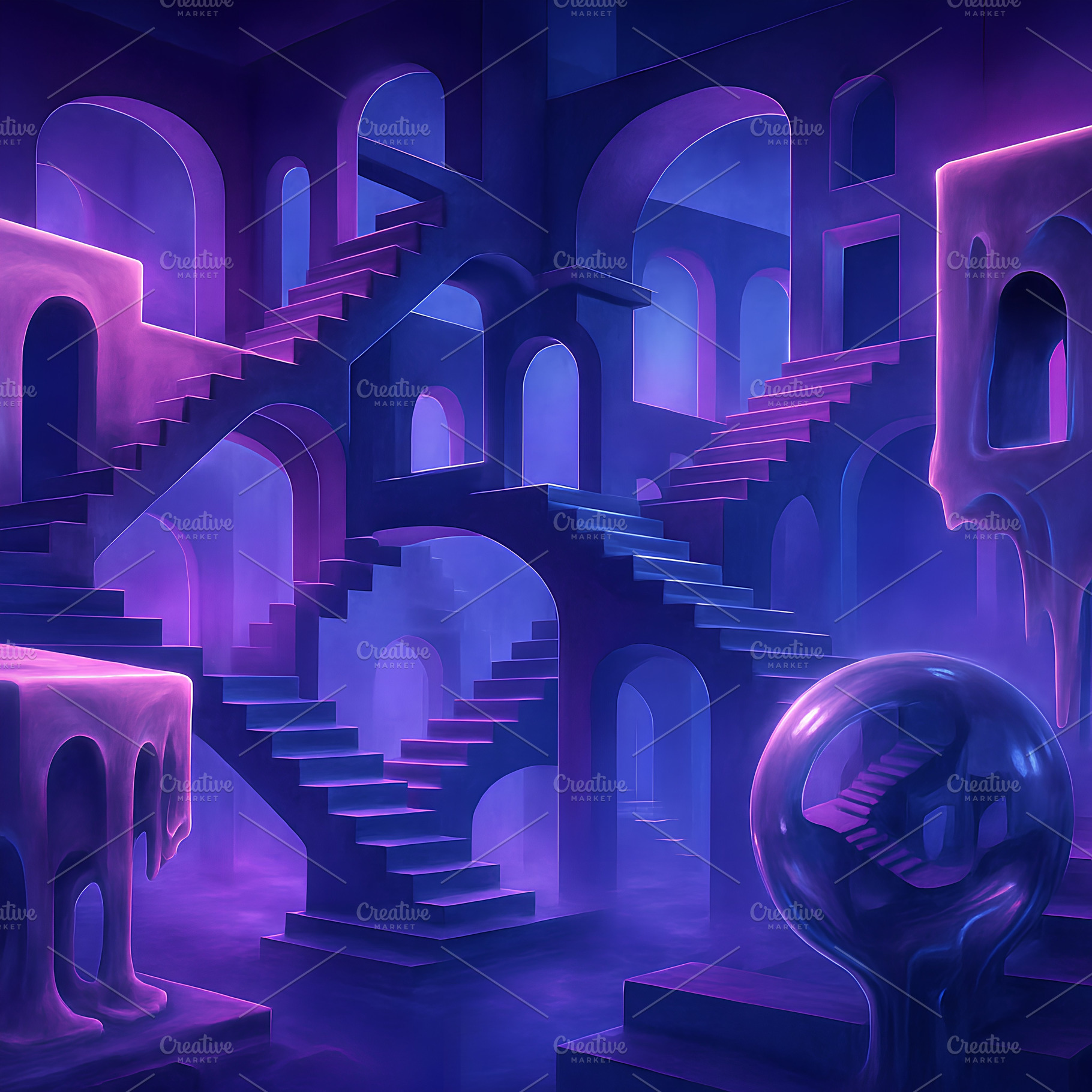 Neon Illusion Architecture, an Abstract Photo by DuoFankaar