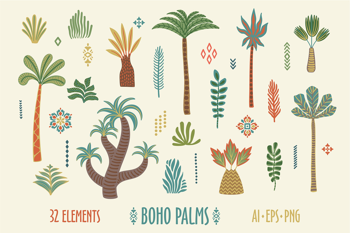 Boho Palms. Patterns & Elements, a Pattern Graphic by Nadia Grapes (Photo 7 of 8)