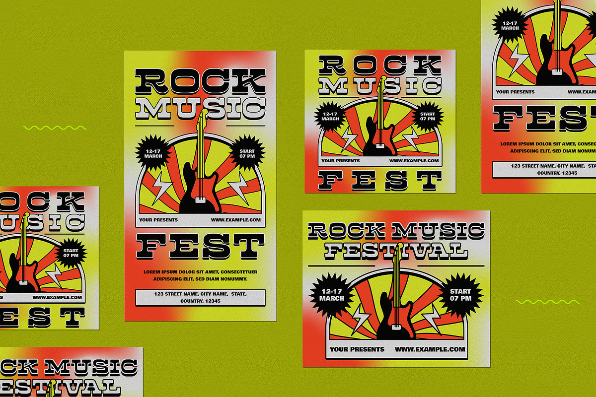 Maximalist Rock Music Festival Flyer, a Flyer Template by graphicook (Photo 4 of 4)