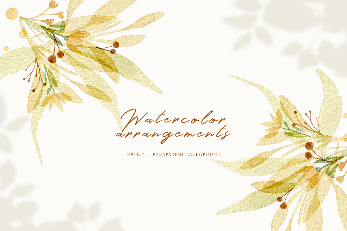 Minimalistic watercolor leaves, an Illustration by Pamyatka Shop (Photo 2 of 7)