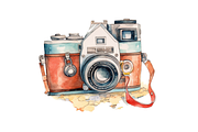Retro Travel Camera Clipart  Bundle, an Object Graphic by Regulrcrative (Thumbnail 5 of 7)