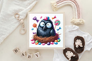 Watercolor Crow Clipart Funny Raven, an Illustration by CraftArtStudio (Thumbnail 6 of 6)