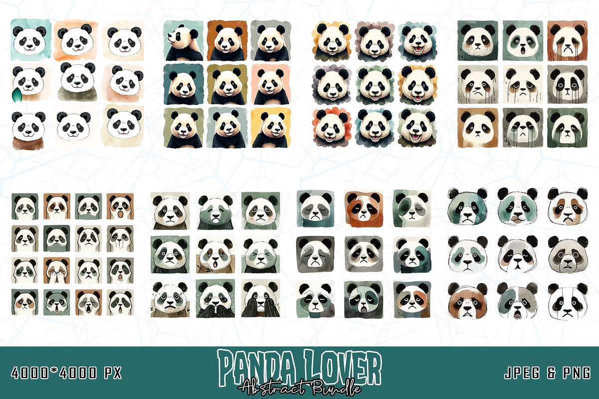 Cute Panda Collage Style PNG Bundle, an Illustration by Sofia's Fashion (Photo 2 of 3)