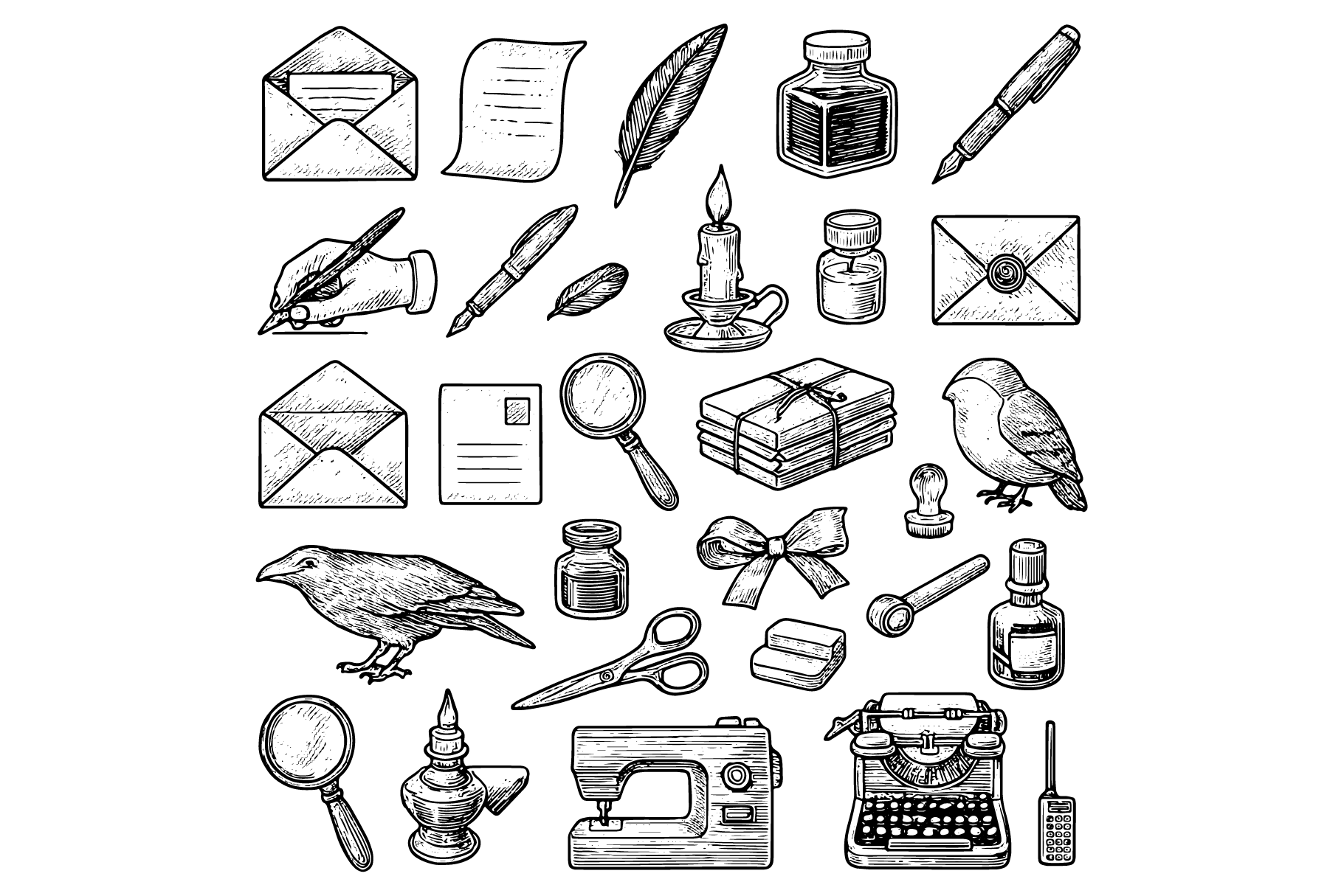 Writing and Stationery Set, an Object Graphic by nikagraphic