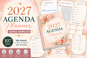 2027 Agenda Planner | Canva Template, a Marketing Template by Coco Bloom