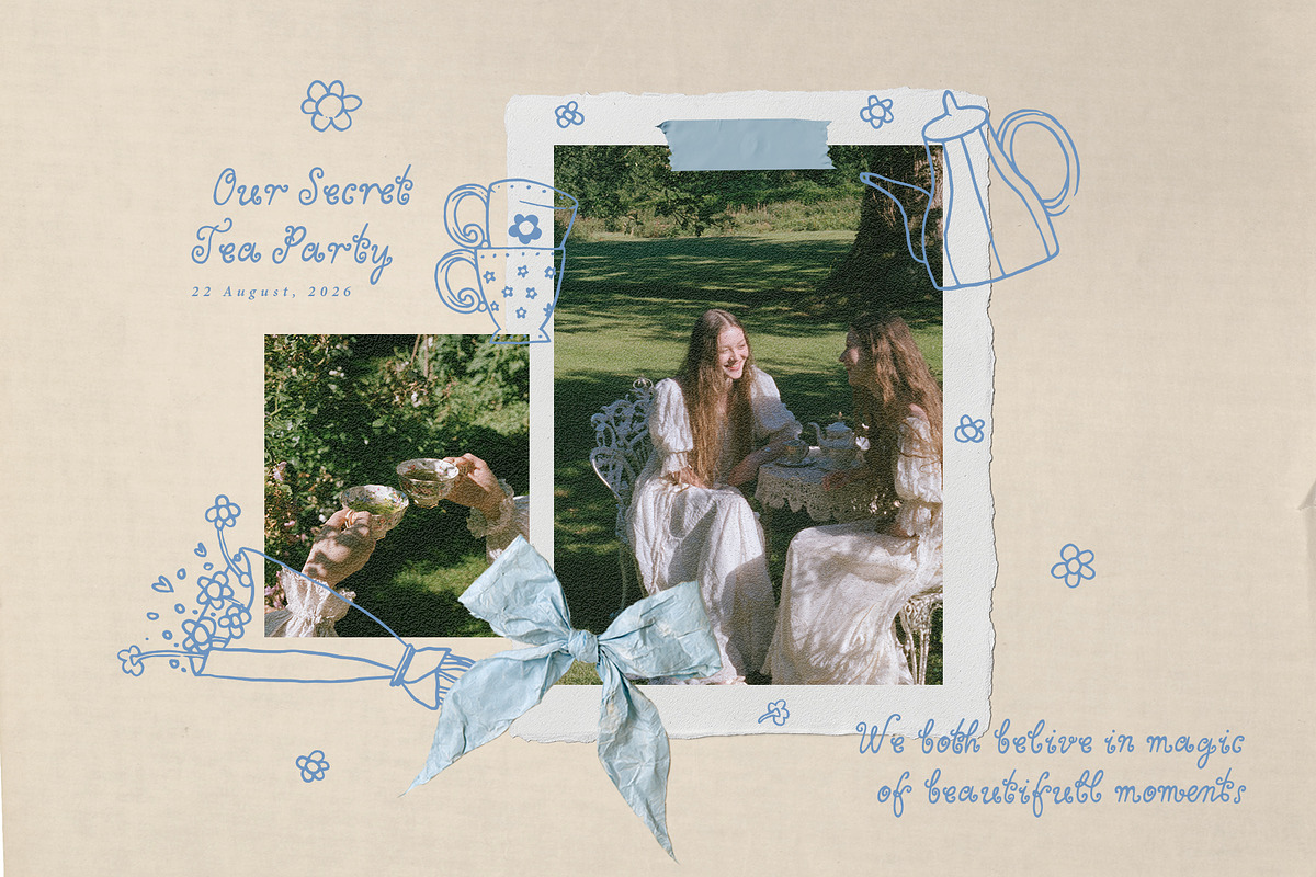 Secret Tea Party clip art set, a Decorative Illustration by Cute Atelier (Photo 2 of 9)