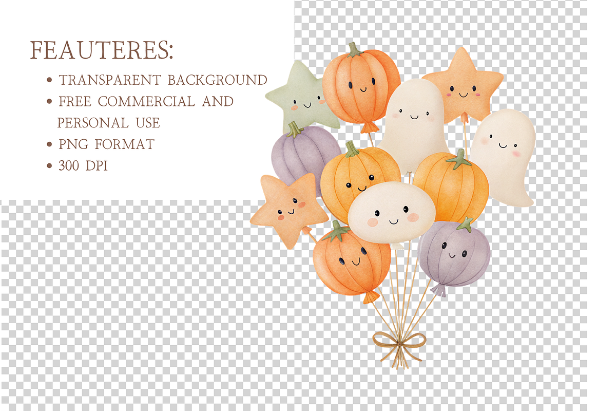 Watercolor Little Boo Clipart, a Decorative Illustration by MockupWizard (Photo 4 of 5)