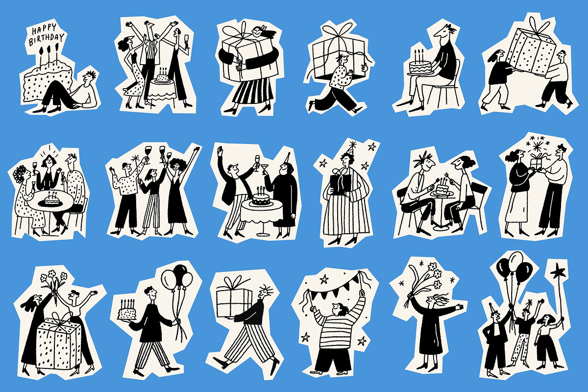 It’s Birthday: Festive Characters, a Person Illustration by Veyla (Photo 7 of 12)
