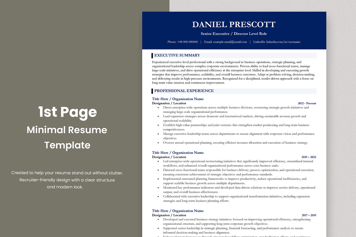 ATS Resume Template | Modern CV Word, a Resume Template by Anjum Ilyas (Photo 2 of 7)