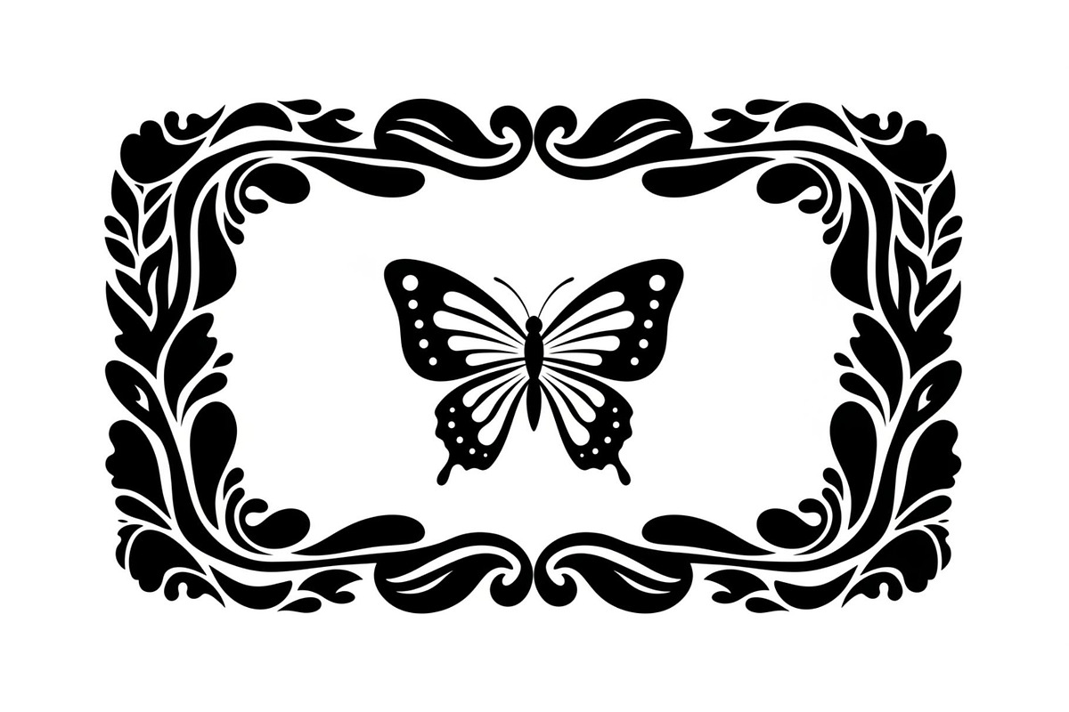 Butterfly Floral Vintage Frame Bundl, an Illustration by Creativeshirt (Photo 36 of 51)
