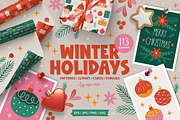 Winter Holidays Kit, a Seasonal Illustration by miumiu (Thumbnail 1 of 15)