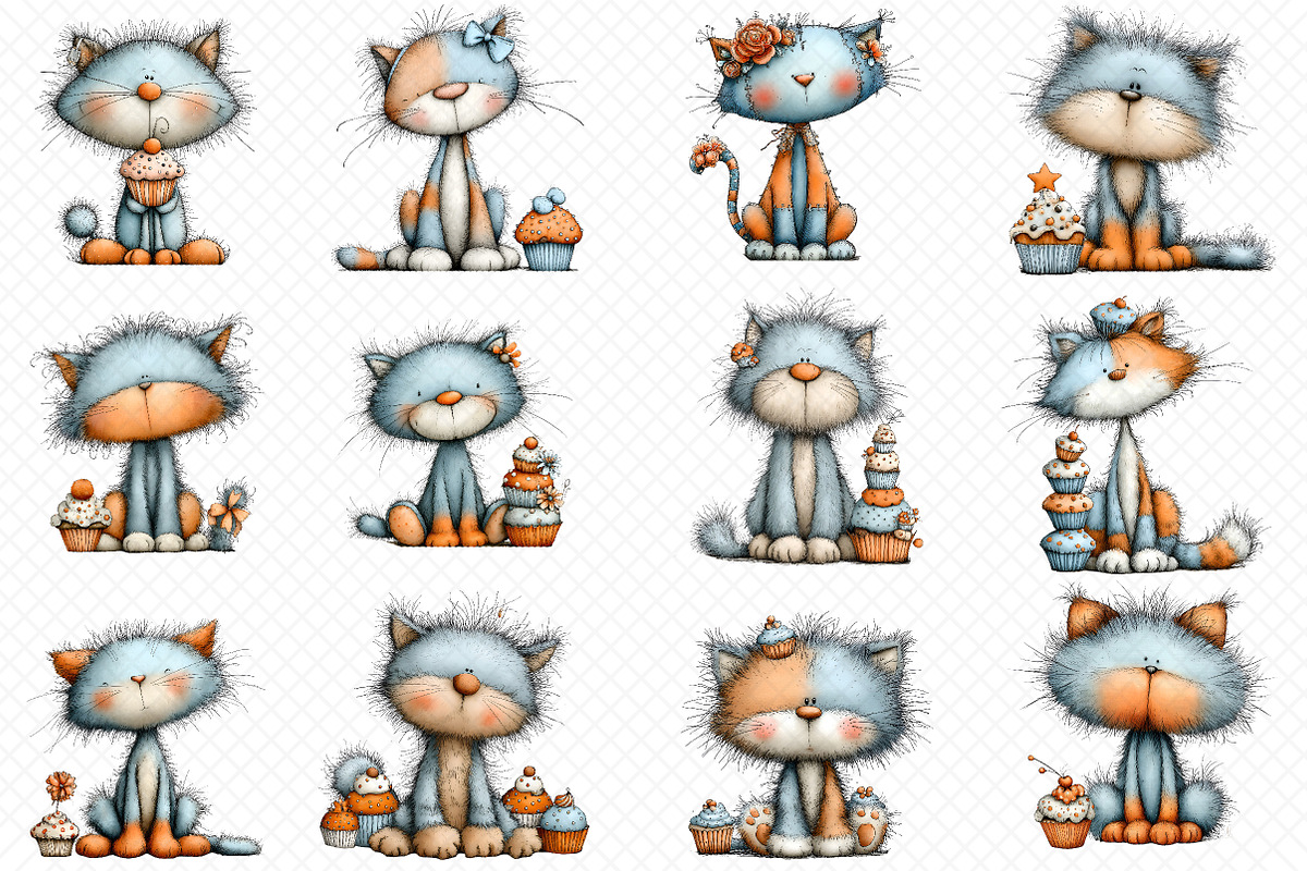 Whimsical Christmas Cats, an Illustration by cherrydesign (Photo 2 of 3)