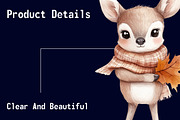 Autumn Cute Deer Sublimation Clipart, an Illustration by CitraGraphics (Thumbnail 5 of 6)