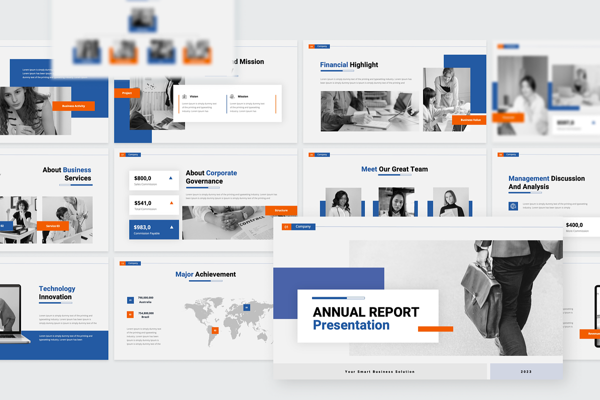 Annual Report Keynote Template, a Presentation Template by SquidPixey (Photo 4 of 6)