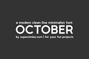 October | Modern Sans Serif Font, a Sans Serif Font by Supersimbo © (Thumbnail 1 of 9)