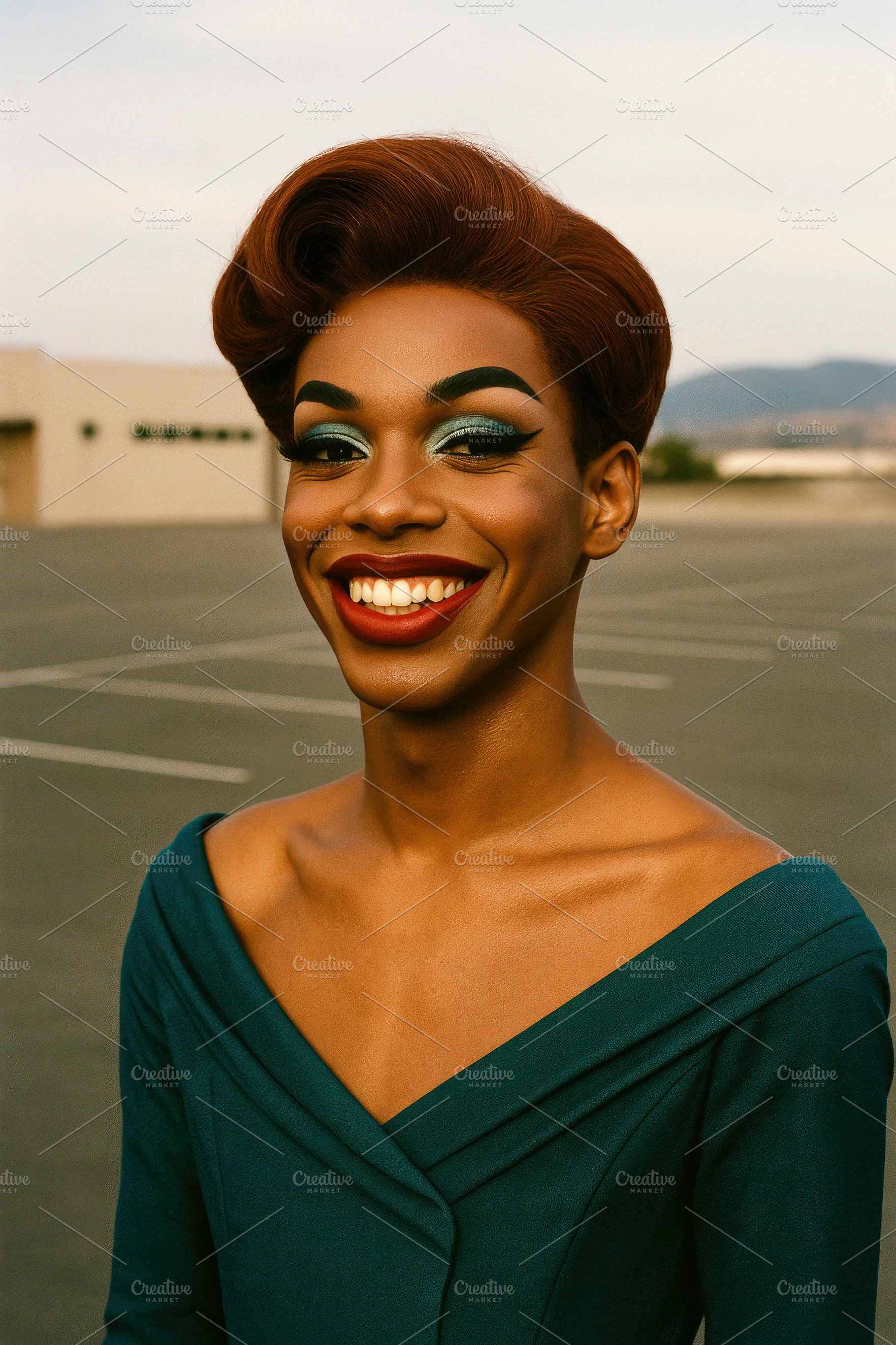 man in makeup at parking, generative AI, a Photo by Nito