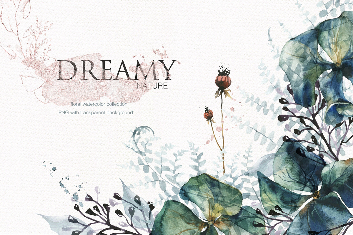 Dreamy Nature -watercolor collection, a Decorative Illustration by Khrys.art (Photo 1 of 16)