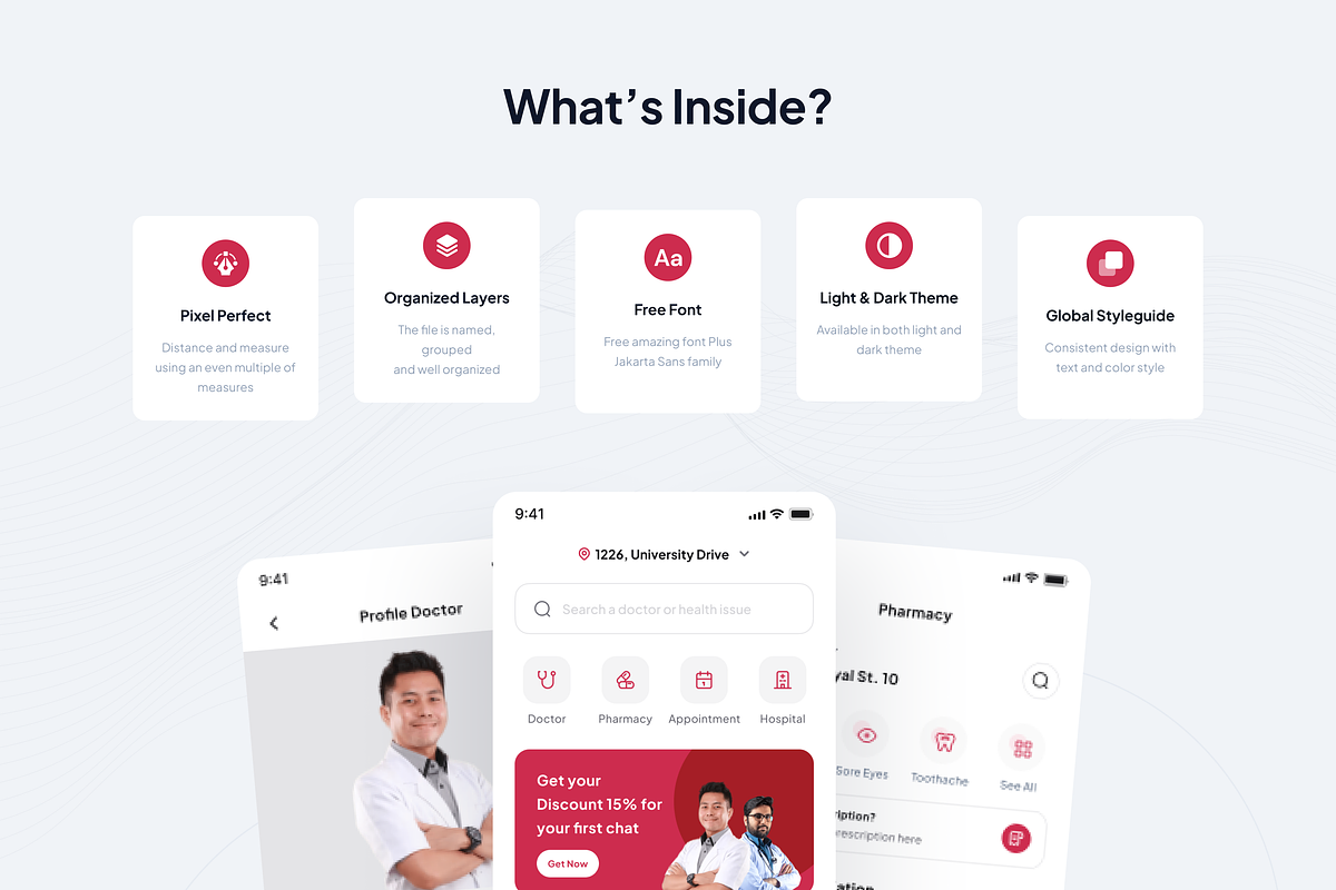 Mediline - Medical & Healthcare App, an UI Kit Template by Unpixel Design (Photo 2 of 5)