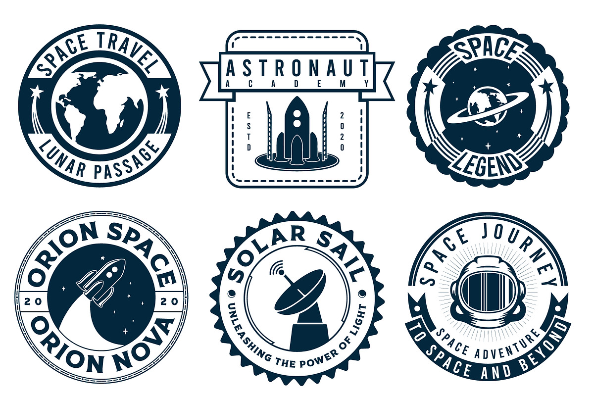 Space and Astronaut Badges, Logos., a Branding & Logo Template by Billah Hub (Photo 1 of 3)