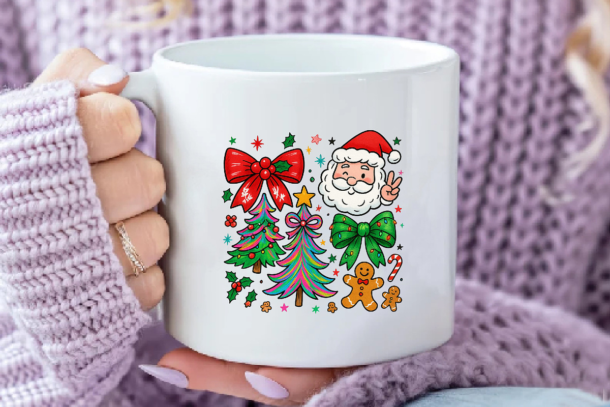Preppy Santa Doodles Png, Christmas, an Illustration by Daily.Designs (Photo 3 of 5)