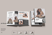 A4 Book Mockup, a Books & Magazine Mockup by NyakBiett (Thumbnail 1 of 6)