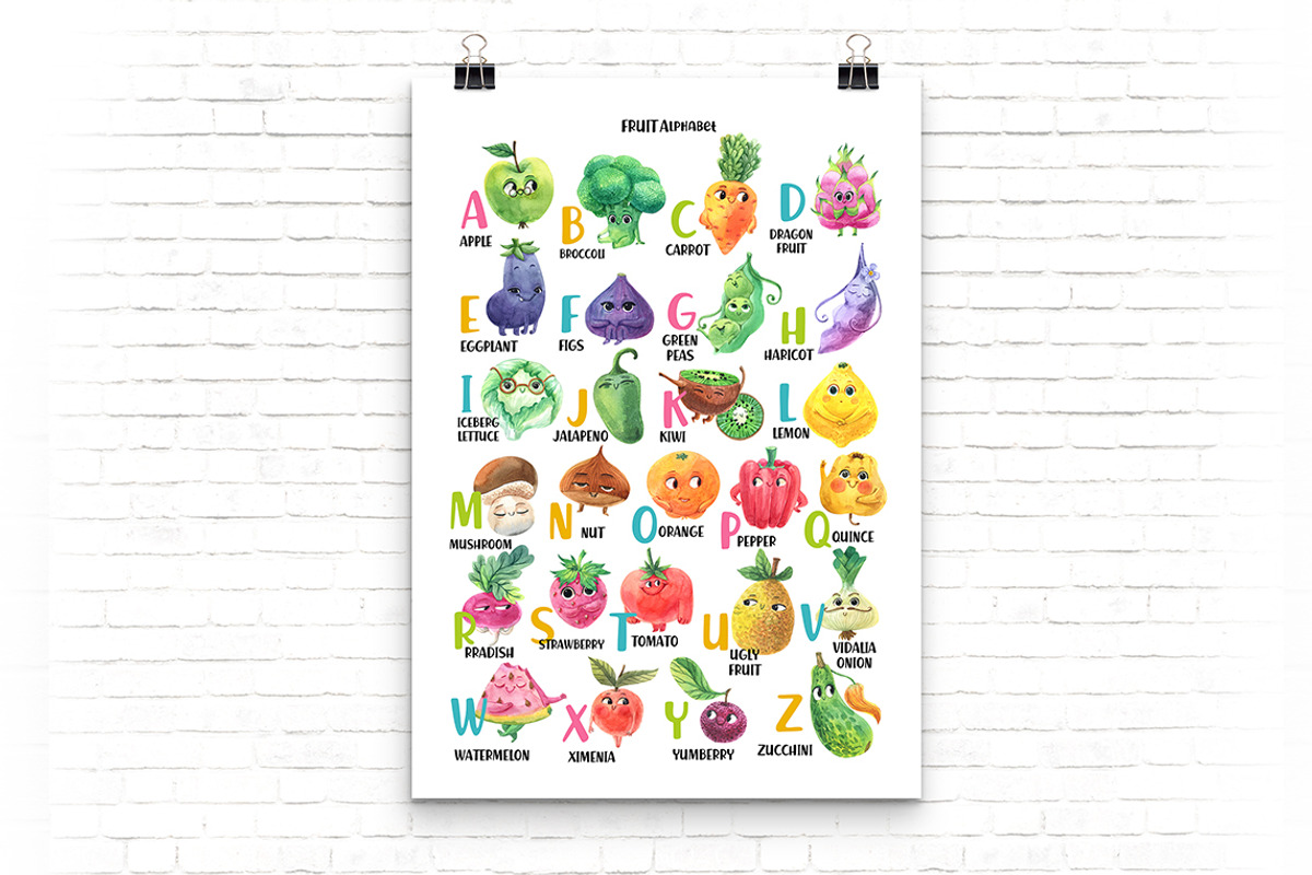 Cute Vegetable alphabet, a Background Graphic by KatBranchArt (Photo 2 of 5)