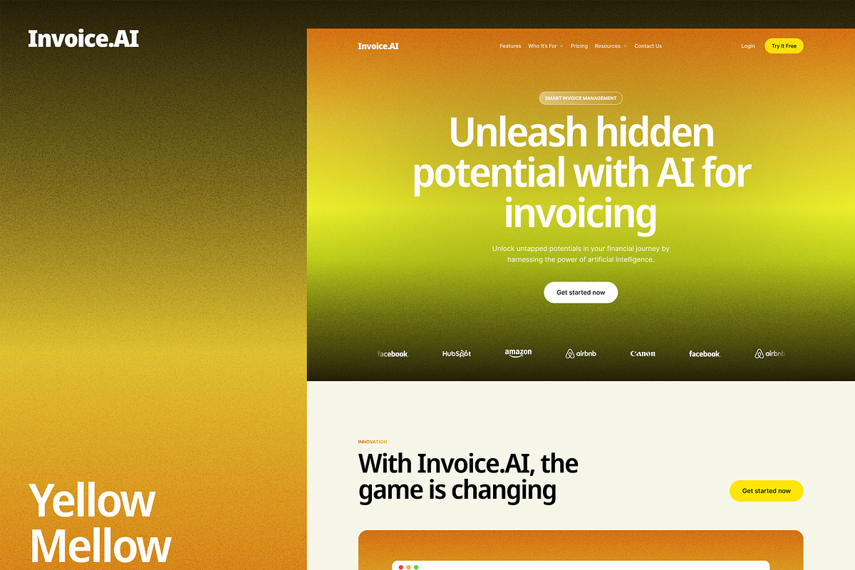 Invoice.AI - Financial Landing Page, an UI Kit Template by Base Design Studio (Photo 2 of 6)