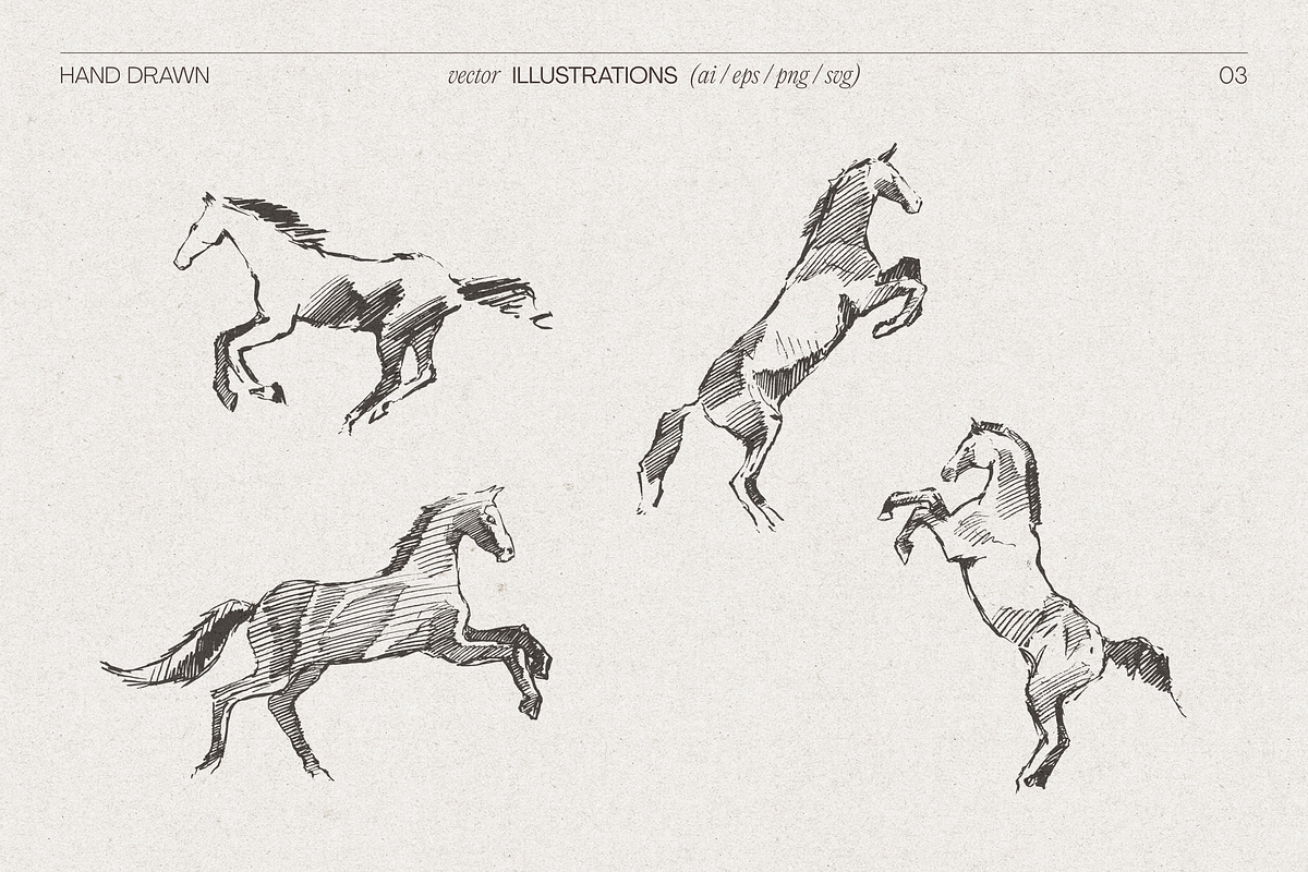 Galloping Horse Sketch, an Animal Illustration by TheMountBirdStudio (Photo 4 of 6)