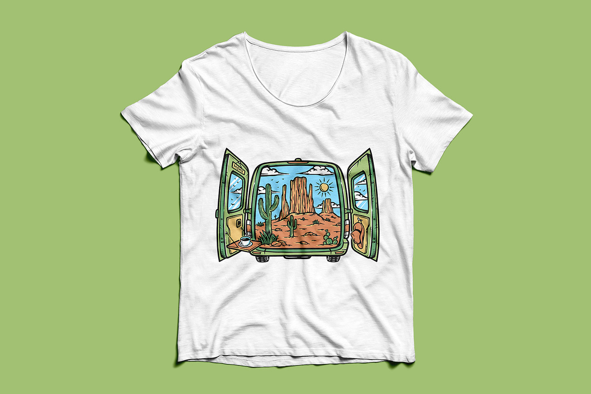 Desert landscape in the car, a Person Illustration by gunaonedesign (Photo 4 of 5)