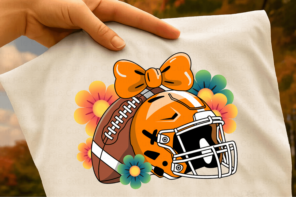 Girly Football Flowers Helmet PNG Bu, a Graphic by Cut File (Photo 5 of 5)