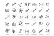 Music Icon Set, an Outline Icon by Tettygreen (Thumbnail 1 of 2)