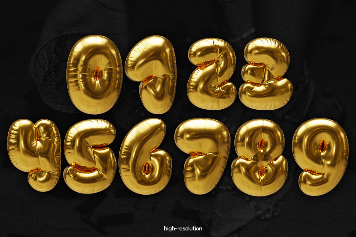 Party - 3D Gold Balloon Letters, a Graphic by saintricchi (Photo 6 of 7)